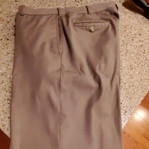 Tan Flat Front Dress Slacks